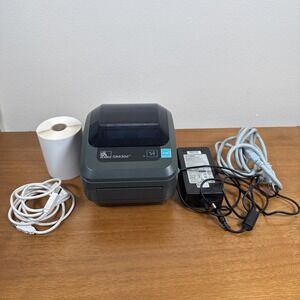 Zebra GX430D Thermal Label Printer GX43-202510-00DM USB 300dpi w/ Labels & Cords
